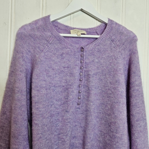 Sézane Léon Jumper Lilac Size XS Mohair Wool Balloon Sleeve Parisian Chic - Picture 3 of 13